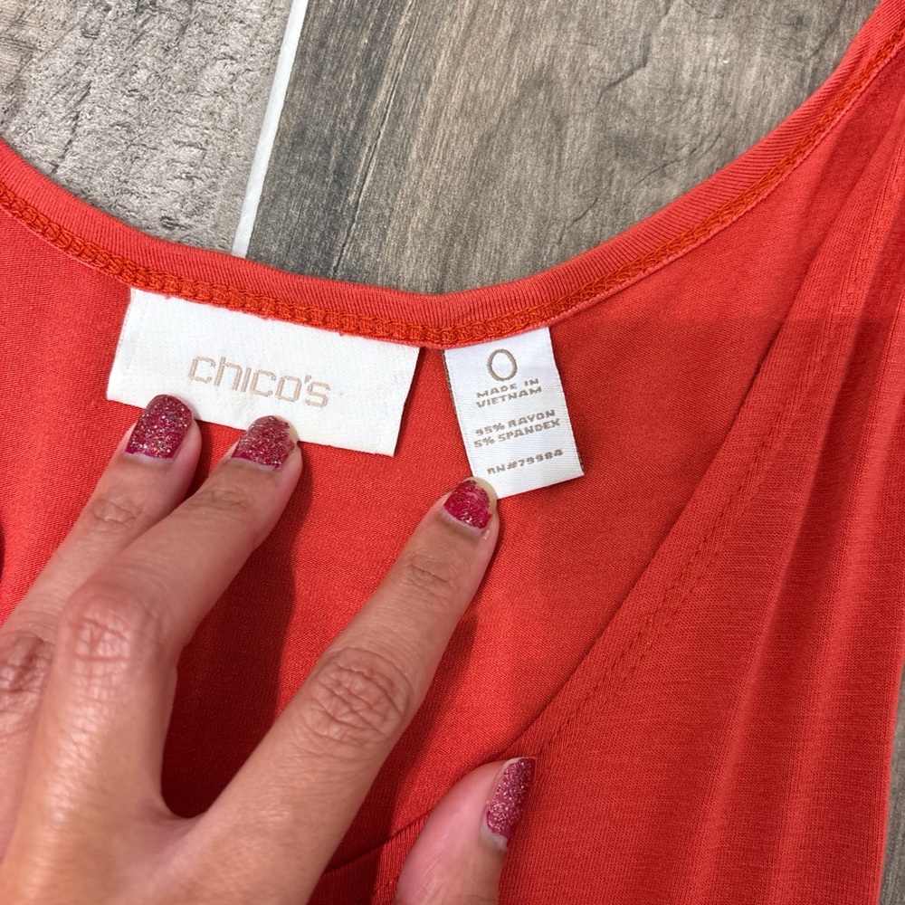 Chico’s coral pink/red dress - Picture 3 of 5